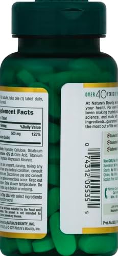 Nature's Bounty Magnesium, Mineral Supplement, Supports Bone and Muscle Health, 500 mg, Coated Tablets, 100 Count (Pack of 3)