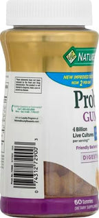 Nature's Bounty Probiotic Gummies, Immune Health & Digestive Balance, Pineapple, Raspberry and Orange Flavor Gummies, 60 Ct (Pack of 3)