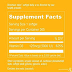 UpNourish Liposomal Vitamin D3 5000 IU Softgels - 1 Year Supply | Organic Coconut Oil Infused Vitamin D Supplements - Support Bone, Dental, Heart, Mood & Immune Health - Non GMO Gluten Free - 365 ct