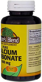 Nature's Blend Pure Calcium Carbonate 600 mg 100 Tabs (1684)