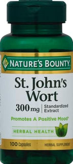 Nature's Bounty St. John’s Wort 300mg Capsules, Herbal Health Supplement, Promotes a Positive Mood, 1 Count (Pack of 200)