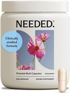 Needed. Prenatal Multivitamin with Citrus Scent Insert - Complete Prenatal Multi for Before, During, & After Pregnancy - 26 Optimal Nutrients Including Choline, Vitamin B, & Folate - 30 Day Supply