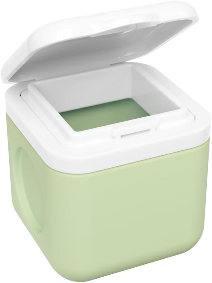 Equadose Magnetic Silicone Storage Container, Modular Supplement & Travel Organizer, Reusable Soft Silicone Vitamin Jar, Fridge-Mountable, Deep Capacity, Secure Flip Lids, Sage, BPA-Free