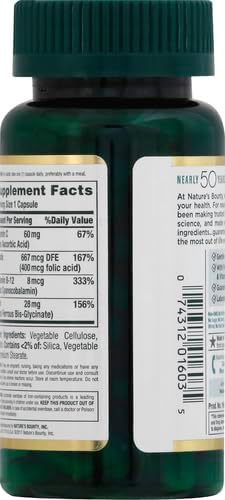 Nature’s Bounty Gentle Iron 28 mg Capsules with Vitamin C,Folic Acid,Vitamin B-12 Iron Supplement,Non-GMO,Gluten-Free,90 Count (Pack of 2)