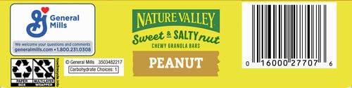 Nature Valley Sweet and Salty Nut Granola Bars, Peanut, 6 Bars, 7.2 oz