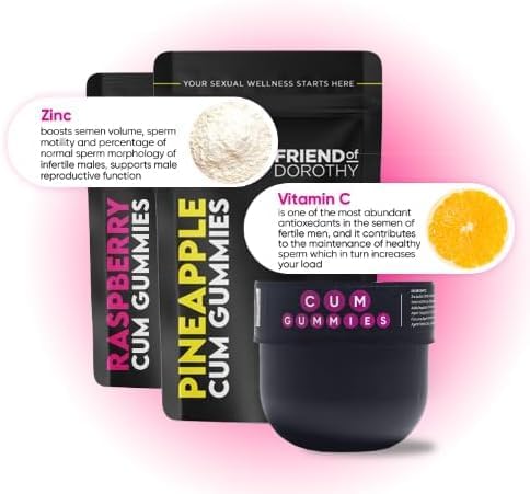 Raspberry C*M Gummies Improves Sperm Volume and Load Semen Volume Supplement - 60 Capsules - 1 Month Supply