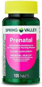 Spring Valley Prenatal Multivitamin/Multimineral for Pregnant and Nursing Women Dietary Supplement Tablets, 100 Count +Sticker, Dri Store.
