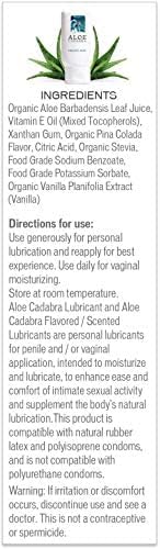 Aloe Cadabra Flavored Personal Lubricant and Vaginal Moisturizer, Organic Edible Aloe Lube for Men, Women and Couples, Non-Staining, pH Balanced, Toy Compatible (Pina Colada, 2.5 Ounces, 5 Pack)