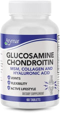 Arymar Glucosamine, Chondroitin, MSM, Collagen & Hyaluronic Acid Supplement 60 Tablets