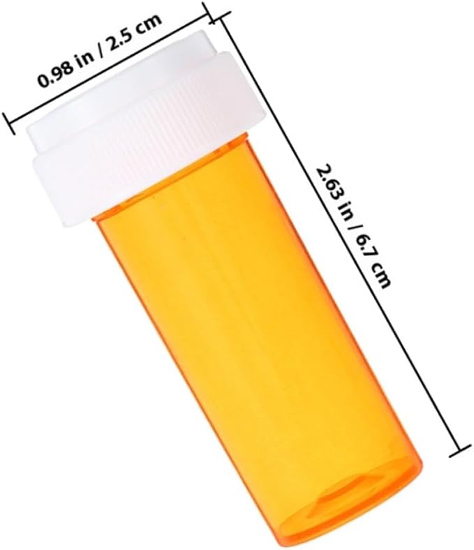 TEHAUX 10pcs Small Pill Bottle Organizer with Screw Cap, Portable Medicine Storage Case for Travel and Outdoor Use, Reusable Airplane Travel Essentials Container