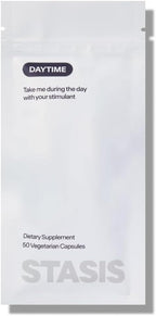 Stasis Daytime Energy & Focus Supplement for Men & Women with Vitamin D3, L Theanine, Ashwagandha & CoQ10, Cognitive Support Capsules for Morning Routines, Vegan, Non GMO, 25 Servings, 1 Month Supply