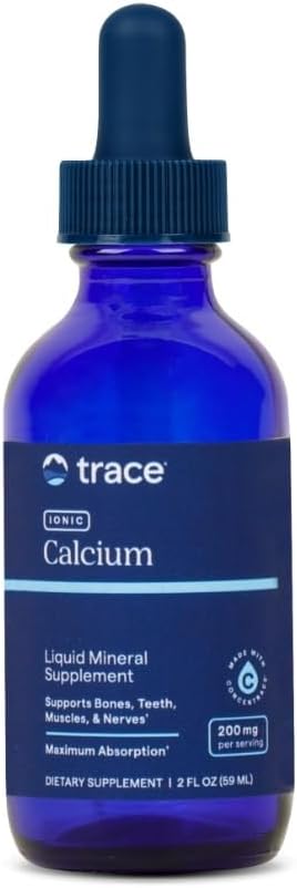 Trace Minerals Ionic Calcium - Liquid Ionic Calcium for Strong Bones - Healthy Nerves, Teeth & Muscle Function - Mineral Supplement - Vegan & Gluten-Free - 2 fl oz (48 Servings)