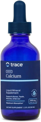 Trace Minerals Ionic Calcium - Liquid Ionic Calcium for Strong Bones - Healthy Nerves, Teeth & Muscle Function - Mineral Supplement - Vegan & Gluten-Free - 2 fl oz (48 Servings)