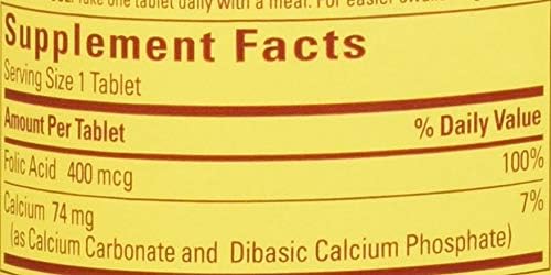 Nature Made Folic Acid (400 mcg) Tablets, 250 Count, Pack of 2