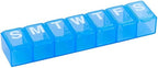 EZY DOSE Weekly (7-Day) Pill Organizer, Daily Vitamin Planner, Medicine Container, Case for Supplements and Fish Oils, Medium Compartments, Colors May Vary