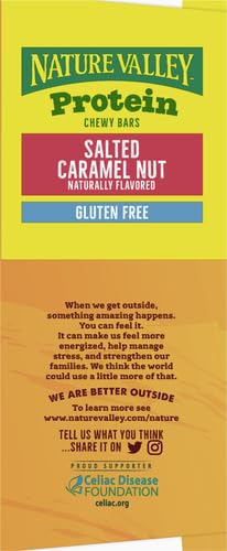 Nature Valley Protein Chewy Snack Bars, Salted Caramel Nut, 15 Bars, 21.3 oz (Pack of 2)