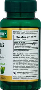 Nature's Bounty St. John’s Wort 300mg Capsules, Herbal Health Supplement, Promotes a Positive Mood, 1 Count (Pack of 200)