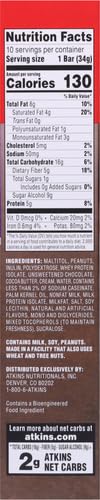 Atkins Endulge Caramel Nut Chew Bar, Low Sugar Snack, Dessert Bar, High Fiber Bar 1g Sugar, 10 Count