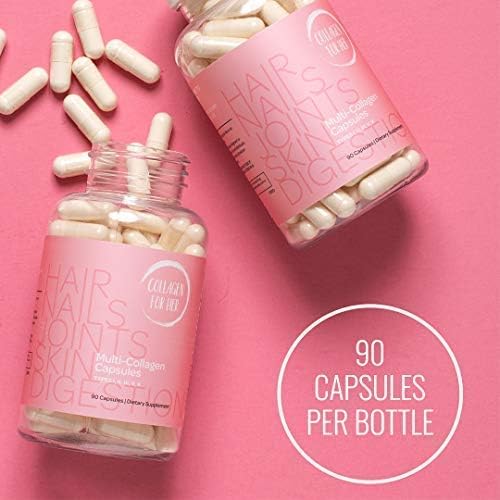 Collagen For Her: Multi Collagen Capsules for Women (Types I, II, III, V, X,) Hydrolyzed Collagen Peptides, Vitamin Supplement for Hair, Skin, Nails, and Joint Support (90 ct.)