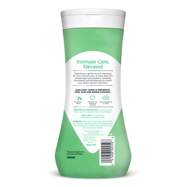 Summers Eve Cleansing Wash 15 Ounce Aloe Love (Sensitive Skin) (444ml) (6 Pack)