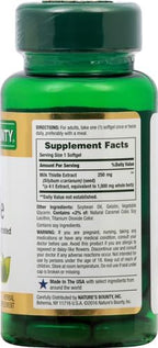 Nature's Bounty Milk Thistle 1000mg, Herbal Health Supplement, Daily Supplement, Gluten Free, Rapid Release Softgels, 50 Ct (Pack of 2)