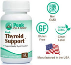 Thyroid Support by Peak Pure & Natural | Thyroid Supplement and Metabolism Booster to Support Weight Maintenance | Iodine Supplement Designed for Underactive Thyroid | 60 Capsules