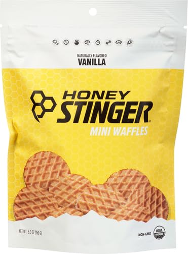 Honey Stinger Organic Mini Vanilla Waffles,Energy Stroopwafel for Exercise,Endurance and Performance,Sports Nutrition for Home & Gym,Pre and Post Workout,1 Bag,5.3 Ounce,(Pack of 2)