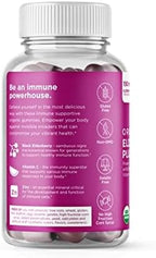 Hyland's Organic Elderberry Plus Gummies, Organic Black Elderberry with ZINC and Vitamin C, Immune Support Supplement for Adults, 60 Vegan Gummies (30 Days)