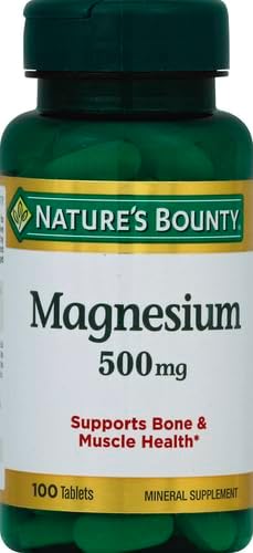 Nature's Bounty Magnesium, Mineral Supplement, Supports Bone and Muscle Health, 500 mg, Coated Tablets, 100 Count (Pack of 3)