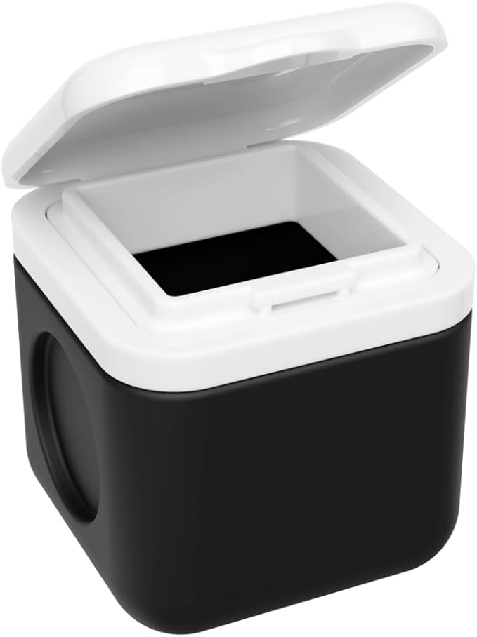 Equadose Magnetic Silicone Storage Container, Modular Supplement & Travel Organizer, Reusable Soft Silicone Vitamin Jar, Fridge-Mountable, Deep Capacity, Secure Flip Lids, Black, BPA-Free