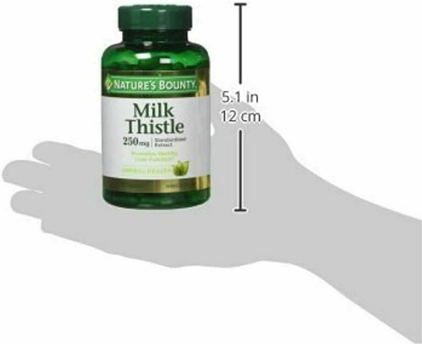 Nature's Bounty Milk Thistle 250 mg Capsules 200 ea (Pack of 3)