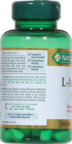 Nature's Bounty L-Arginine 1000mg for Supporting Blood Flow and Vascular Function – Non-GMO, Gluten Free, 50 Tablets (Pack of 3)