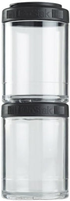 BlenderBottle GoStak Twist n' Lock Storage Jars, 150cc 2-Pak, Black