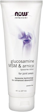 NOW Foods Solutions, Glucosamine, MSM and Arnica Liposome Lotion, For Joint Areas, Liposome Technology for Enhanced Absorption, 8-Ounce