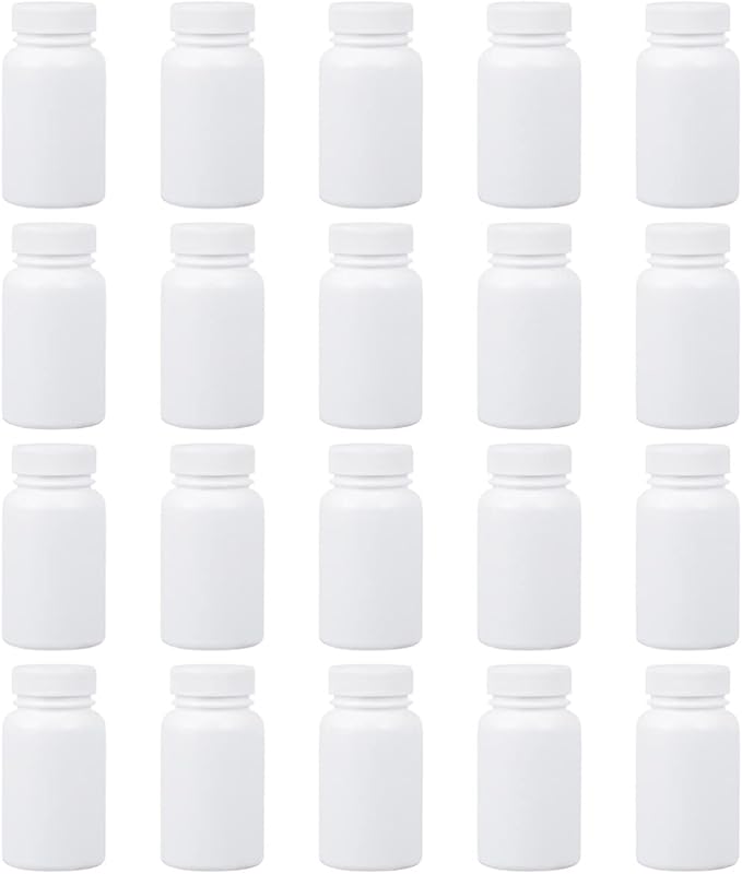 Lurrose Portable Pill Case 20 Pack Moistureproof Lightweight Pill Holder with Spiral Bottle Design for Travel and Home Medication Organization 3.14X1.81X1.81 Inches