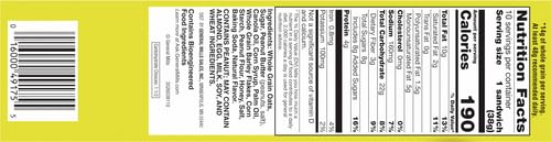 Nature Valley Biscuit Sandwiches, Peanut Butter, Snack Bars, 10 Bars, 13.5 oz (Pack of 2)