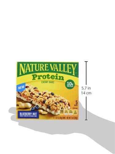 Nature Valley Protein Granola Bars, Blueberry Nut, Chewy Snack Bars, 5 Bars, 7.1 OZ (Pack of 12)