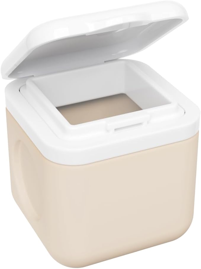 Equadose Magnetic Silicone Storage Container, Modular Supplement & Travel Organizer, Reusable Soft Silicone Vitamin Jar, Fridge-Mountable, Deep Capacity, Secure Flip Lids, Cream, BPA-Free