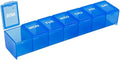 EZY DOSE Weekly (7-Day) Daily Pill Case, Medicine Planner, Vitamin Organizer, Supplement Container, Convenient and Easy to Use, Large Compartments, Travel Friendly, Blue, Made in the USA, BPA Free