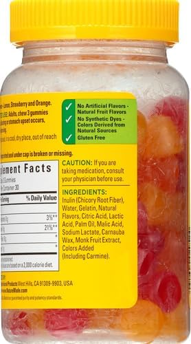 Nature Made Fiber 6 g, Dietary Supplement for Digestive Health Support, 90 Fiber Gummies, 30 Day Supply