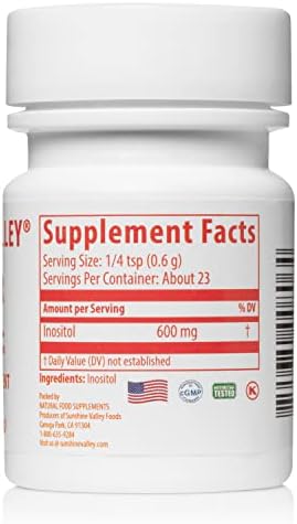 Sunshine Valley® Super Inositol Powder – Dietary Supplement, Wellness & Healthy Lifestyle – Unflavored Powder – 0.5 oz
