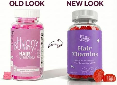 Hunny Bunny Hair Skin and Nails Gummies - Boosted Vegan biotin Vitamins for Women & Men Supports Faster Hair Growth, Stronger Nails, Healthy Skin, Extra Strength Boosted with Collagen, Made in USA