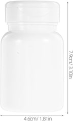 Zerodeko 5pcs 80cc White Plastic Pill Container with Lid, Small Travel Medicine Bottle for Capsules, Powder, Tablets Storage, Portable Mini Pill Organizer for Daily Use