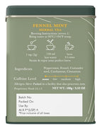 Luxmi Estates Fennel Mint Loose Leaf Tea 100g/3.52oz (50 Cups) for Digestion & Detox|Caffeine Free