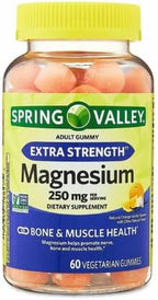 Spring Valley Extra Strength Magnesium Gummies for Bone and Muscle Health, 250mg, 60ct + Sticker.