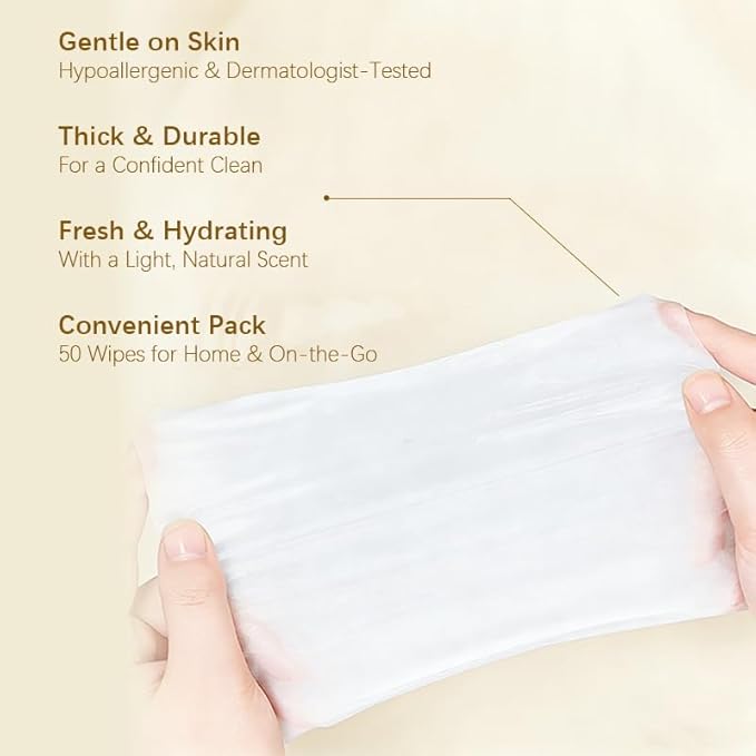 Tossoya™ Gentle Intimate Wipes - pH Balanced Feminine Cleansing Wipes for Sensitive Skin - Quick-Dry & Refreshing Daily Care - Individually Wrapped - Plant-Based Formula -10 Count (Pack of 1)