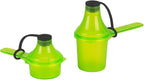 The Scoopie Supplement Container, Portable to-Go Scoop, and Funnel System for Pre Workout Powder, Spill Proof Dispenser, Gym Shaker Bottle Travel Accessory, 2 Pack Green (15cc 15mL - 29.6cc 29.6mL)