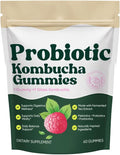 Probiotic Kombucha Gummies with Prebiotics, Probiotics & Postbiotics – Digestive & Gut Health Support – Daily Balance, Bloating Comfort & Microbiome Support – Vegan, Non-GMO, 60 Gummies