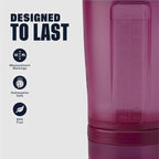 BlenderBottle Shaker Bottle with Pill Organizer and Storage for Protein Powder, Classic V2 ProStak System, 22-Ounce, Plum