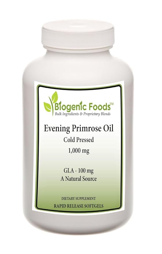 Evening Primrose Oil - Cold Pressed 100 mg of Natural Sourced GLA - 1,000 mg